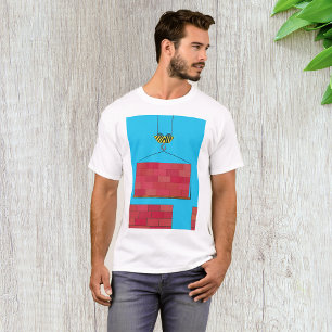 Construction Crane Lifting Brick Wall  T-Shirt