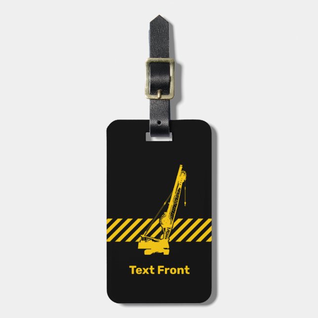 Construction Crane Luggage Tag (Front Vertical)