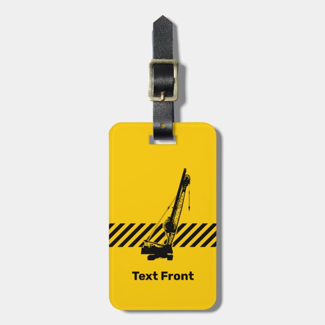 Construction Crane Luggage Tag (Front Vertical)