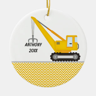 Construction Crane Personalized  Ornament