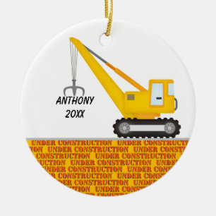 Construction Crane Personalized  Ornament