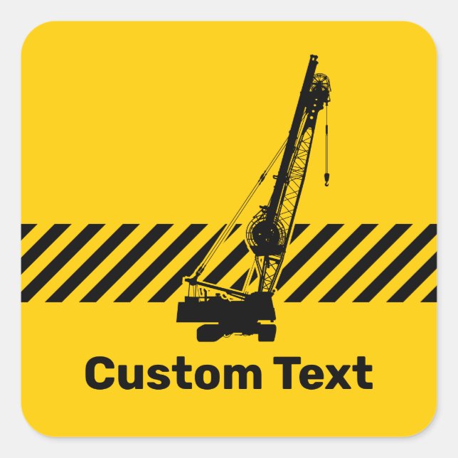 Construction Crane Square Sticker (Front)