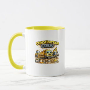 Construction Crew Cute Cartoon Excavator Mug