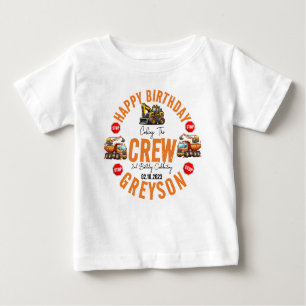 Construction Crew Dump Truck Boy 2nd Birthday  Baby T-Shirt