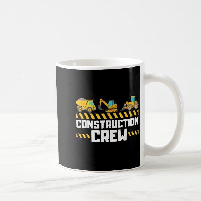 Construction Crew Worker Excavator Boys Girls Kids Coffee Mug (Right)