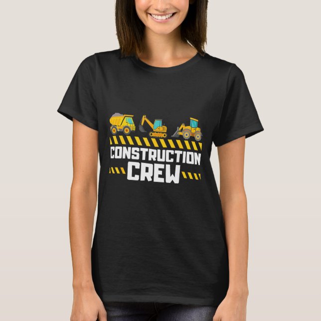 Construction Crew Worker Excavator Boys Girls Kids T-Shirt (Front)