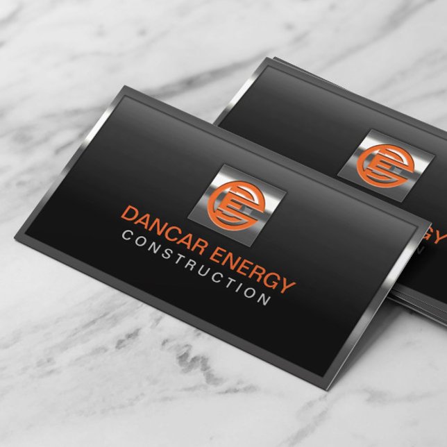 Construction Custom Logo Professional Metal Framed Business Card (Creator Uploaded)