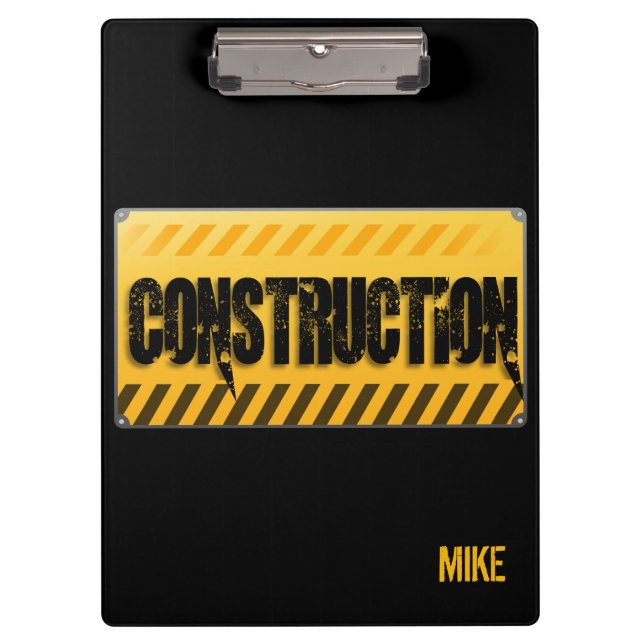 Construction Custom Printed Personalised Clipboard (Front)