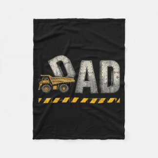 Construction dad father's day father retro vintage fleece blanket