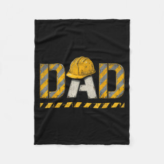 Construction dad father's day father retro vintage fleece blanket