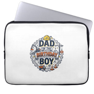Construction Dad of the Birthday Boy Shirt Design_ Laptop Sleeve