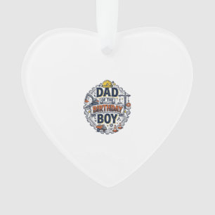 Construction Dad of the Birthday Boy Shirt Design_ Ornament
