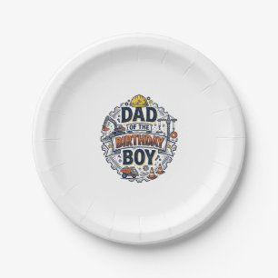 Construction Dad of the Birthday Boy Shirt Design_ Paper Plate
