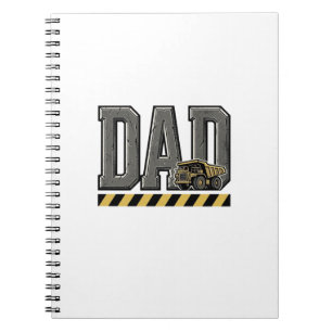 Construction Dad Vintage Engraving T-Shirt Design_ Notebook