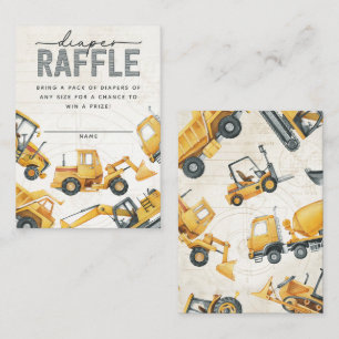 Construction Diaper and Wipes Raffle Card Insert