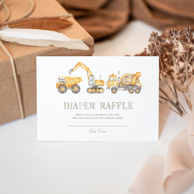 Construction Diaper Raffle  Enclosure Card (Creator Uploaded)