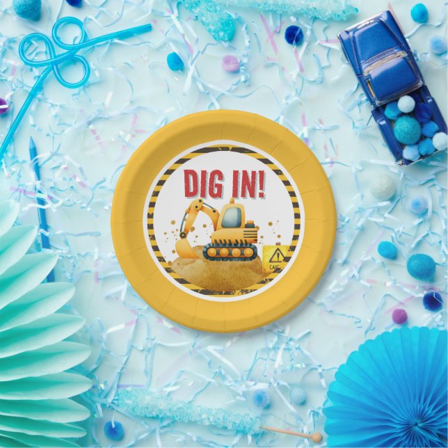 Construction Dig In Party Plate (Party)