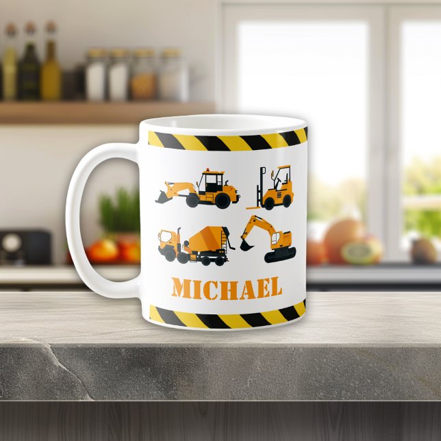 Construction Diggers Boys Personalized Mug (Creator Uploaded)