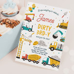 Construction Dirty 3rd-y Dump Truck 3rd Birthday Invitation<br><div class="desc">Construction Dirty 3rd-y Dump Truck 3rd Birthday Invitation</div>