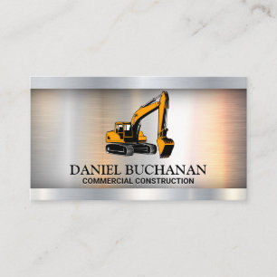 Construction Dozer   Metallic Business Card