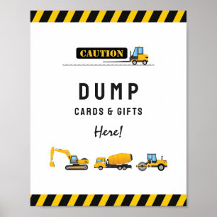 Construction Dump Birthday Cards and Gifts Sign