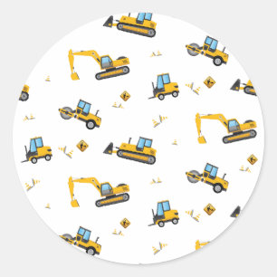 Construction Dump Design Pattern Party Decoration Classic Round Sticker