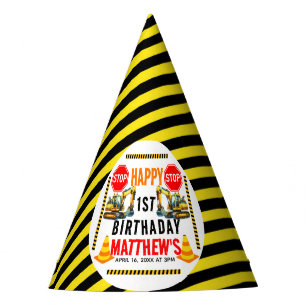 Construction Dump Truck 1st Birthday Party Hat