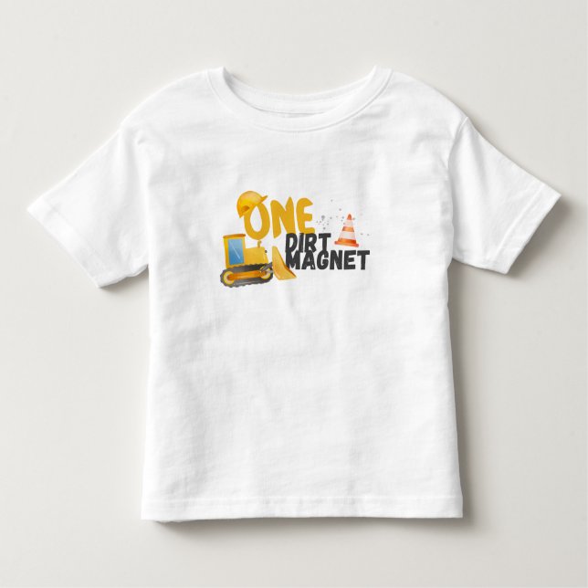 Construction, Dump Truck 1st Birthday Toddler T-Shirt (Front)