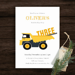 Construction Dump Truck Any Age Birthday Invite