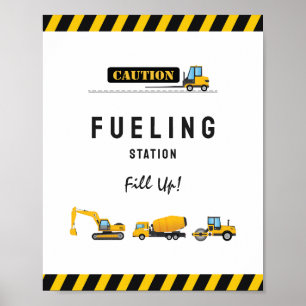 Construction Dump Truck Birthday Food Drink Sign