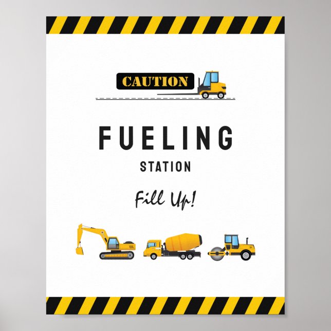 Construction Dump Truck Birthday Food Drink Sign (Front)