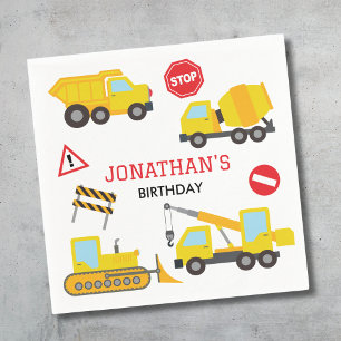 Construction Dump Truck birthday invitation Napkin