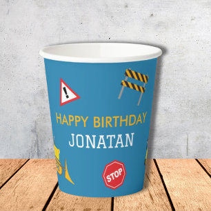 Construction Dump Truck birthday invitation Paper Cups