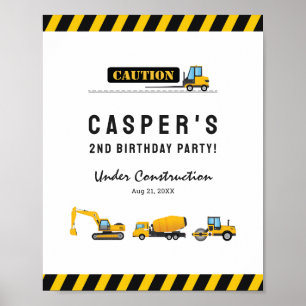 Construction Dump Truck Birthday Welcome Sign