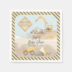 Construction Dump Truck Boy Baby Shower Napkin