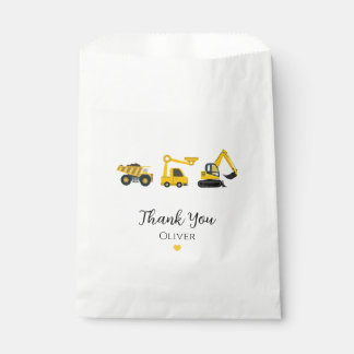 Construction Dump Truck, Crane & Excavator Favour Bag