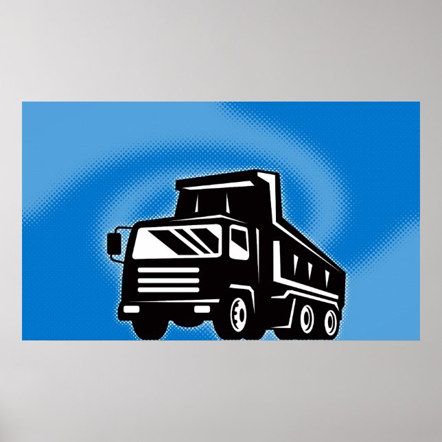 construction dump truck lorry poster (Front)