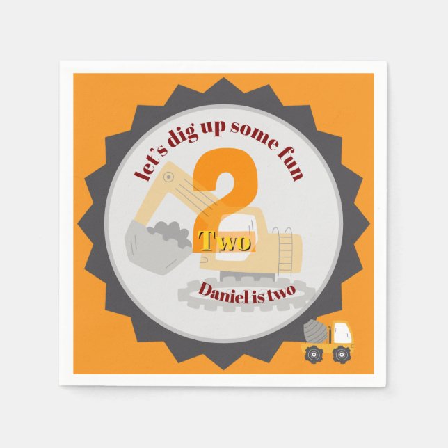 Construction Dump Truck Napkin (Front)