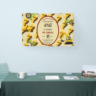 Construction Dump Truck Party Boy Birthday  Banner