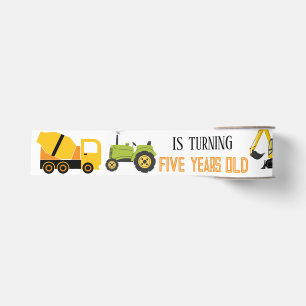 Construction Dump Truck Party Boy Birthday  Grosgrain Ribbon
