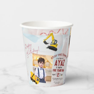 Construction Dump Truck Party Boy Birthday Paper Cups