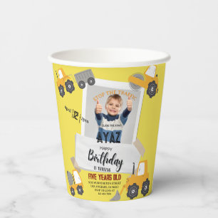 Construction Dump Truck Party Boy Birthday Paper Cups