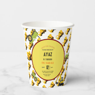 Construction Dump Truck Party Boy Birthday Paper Cups