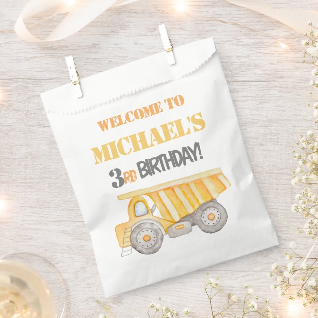 Construction Dump Truck Party Favour Bag (Clipped)