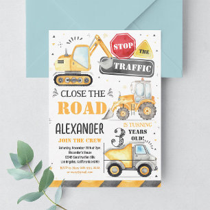 Construction Dump Truck Party Invitation