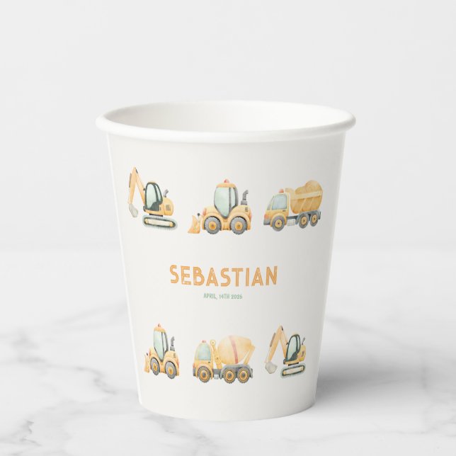 Construction Dump Truck Party Paper Cup (Front)
