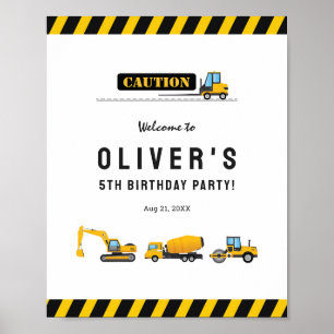 Construction Dump Truck Party Welcome Sign