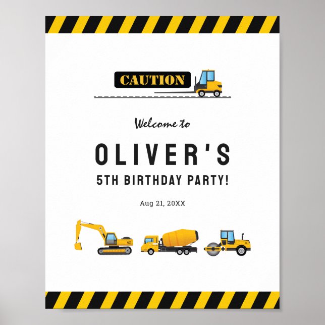 Construction Dump Truck Party Welcome Sign (Front)