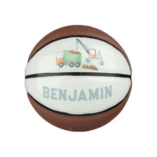 Construction Dump Truck Soft Blue Green Boy Name Mini Basketball