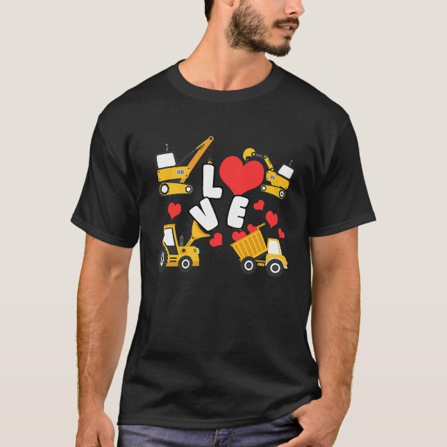 Construction Dump Valentine's Day Truck of  Cute C T-Shirt (Front)